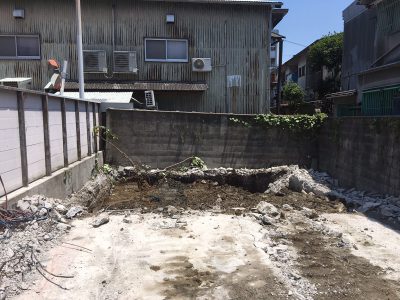 ここから地中梁の撤去